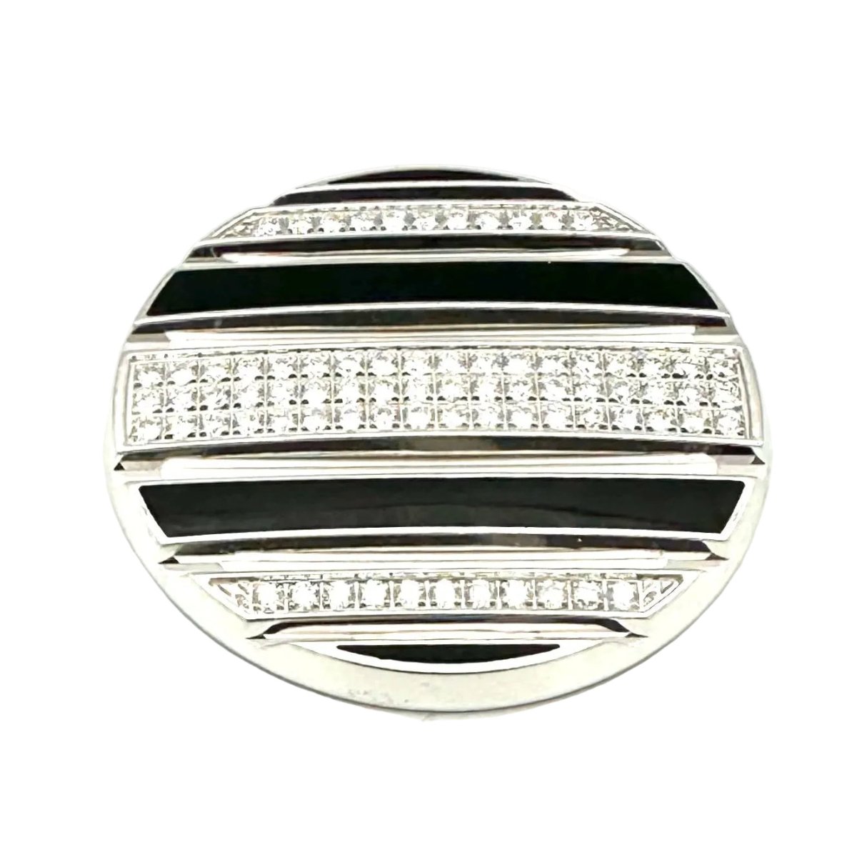 Pendentif CHAUMET "Class One Croisière" en or blanc, émail, caoutchouc et diamants - Castafiore