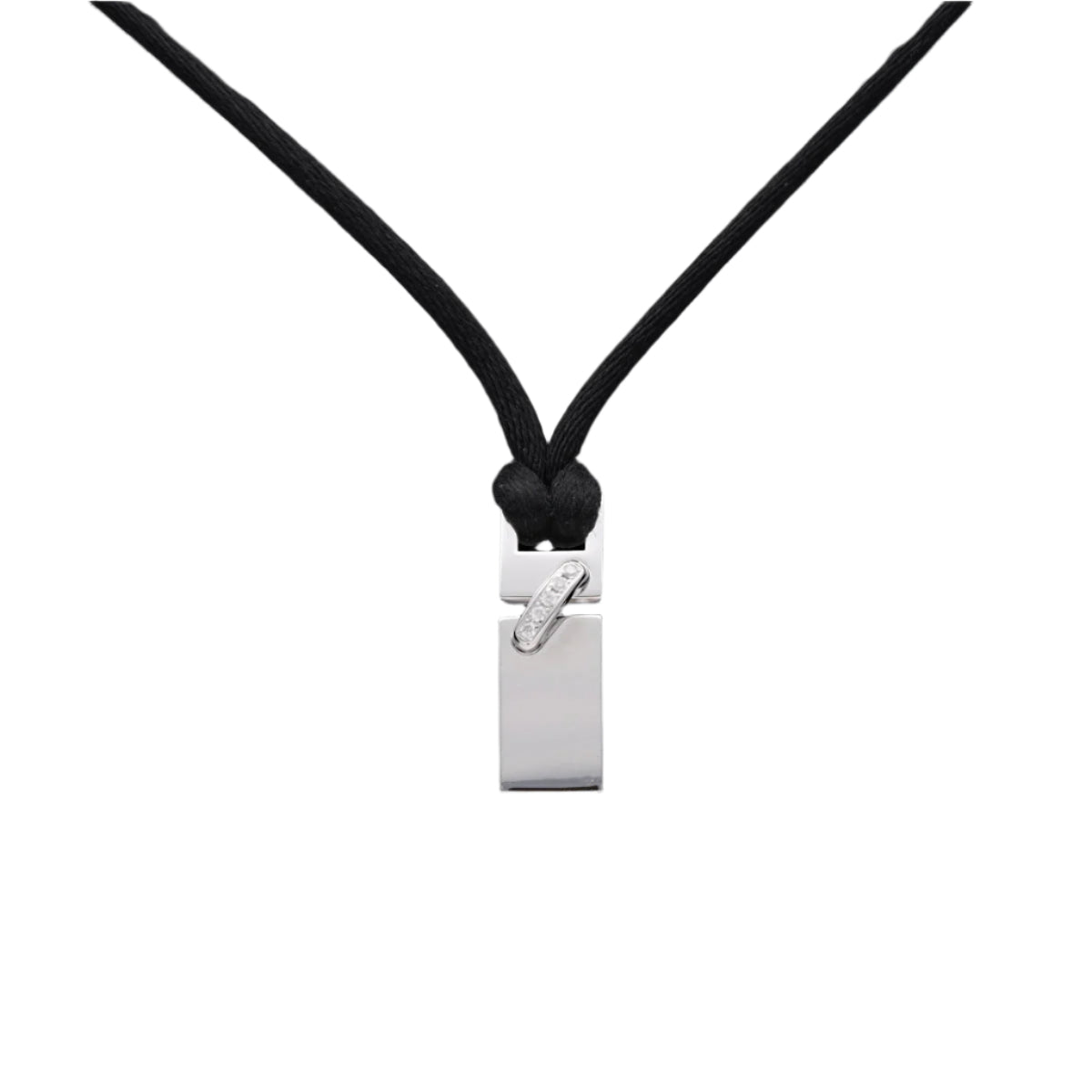 Pendentif Chaumet lien simple en or gris 18 Cts avec 0,05 Cts de diamants brillants G - VS de 2005. - Castafiore