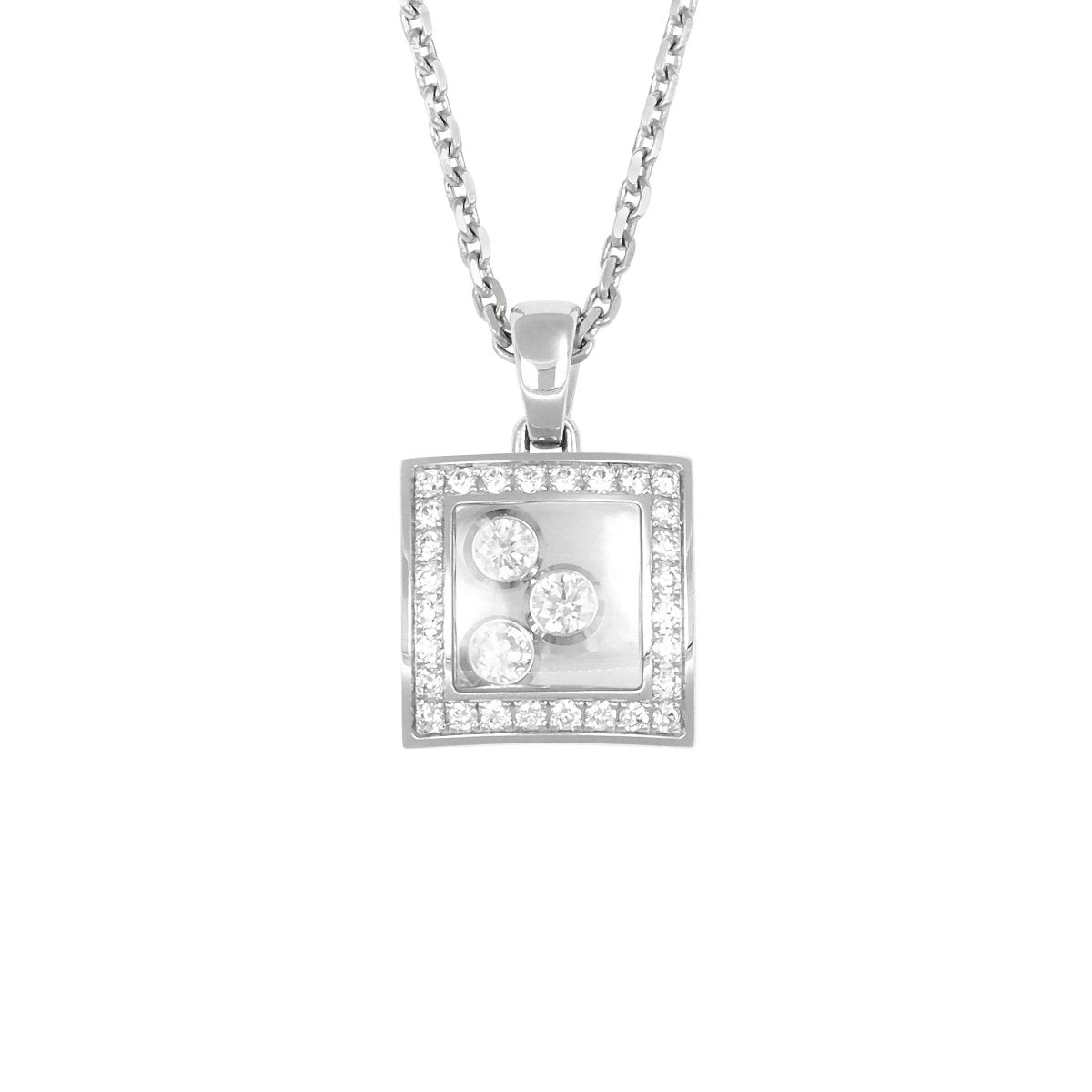 Pendentif Chopard Happy Curves or blanc et diamants - Castafiore