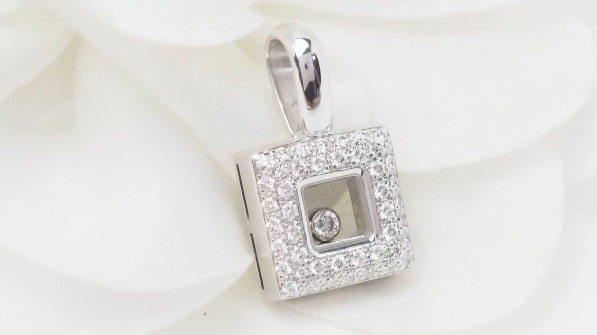 Pendentif Chopard Happy Diamonds en or blanc et diamants - Castafiore