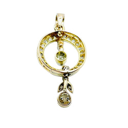 Pendentif circulaire articulé en or blanc et diamants - Castafiore