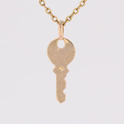 Key charm pendant yellow gold
