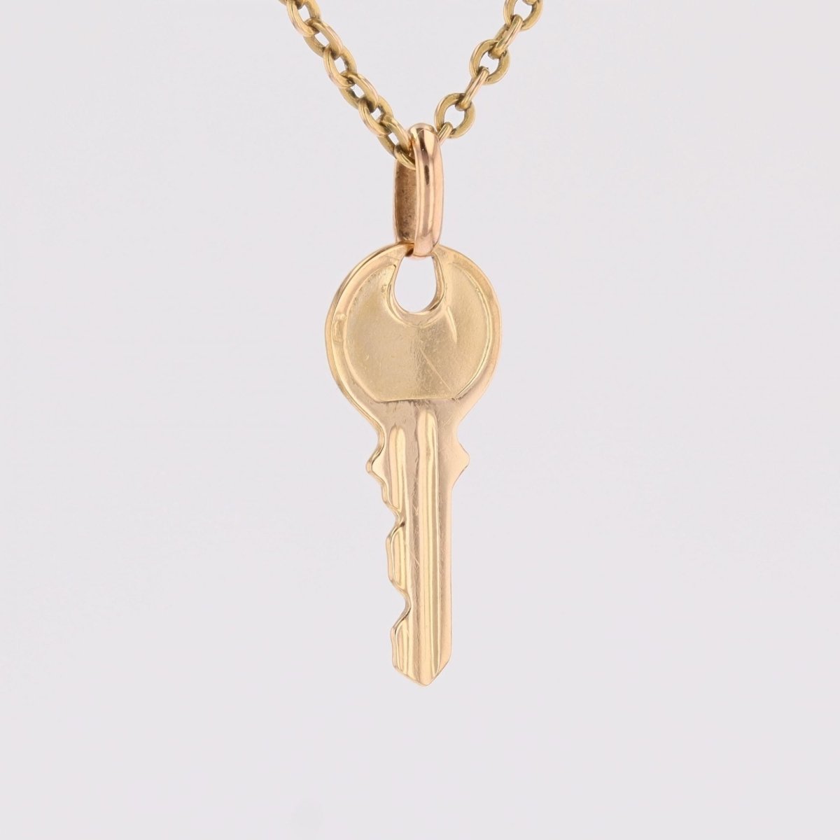 Key charm pendant yellow gold