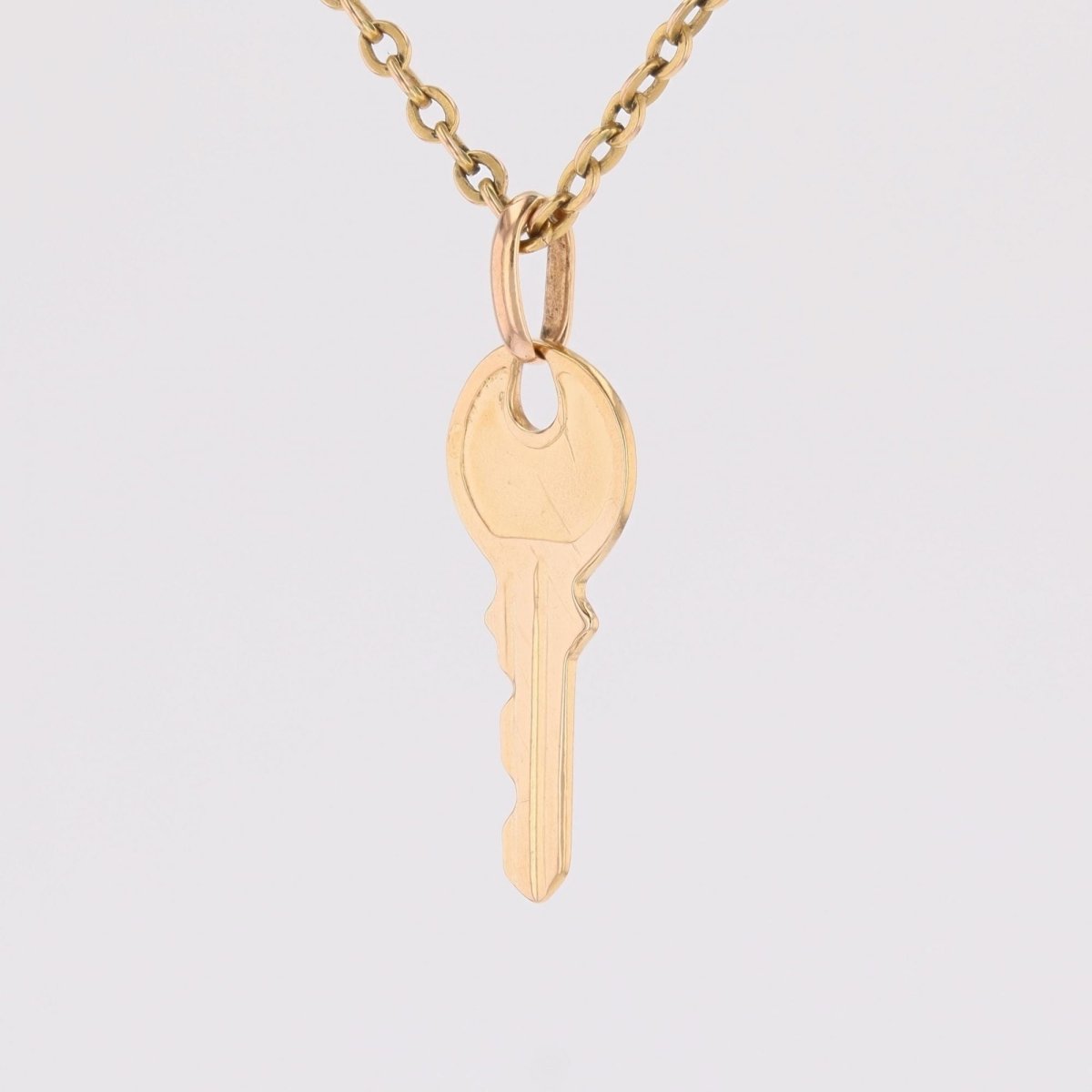 Key charm pendant yellow gold
