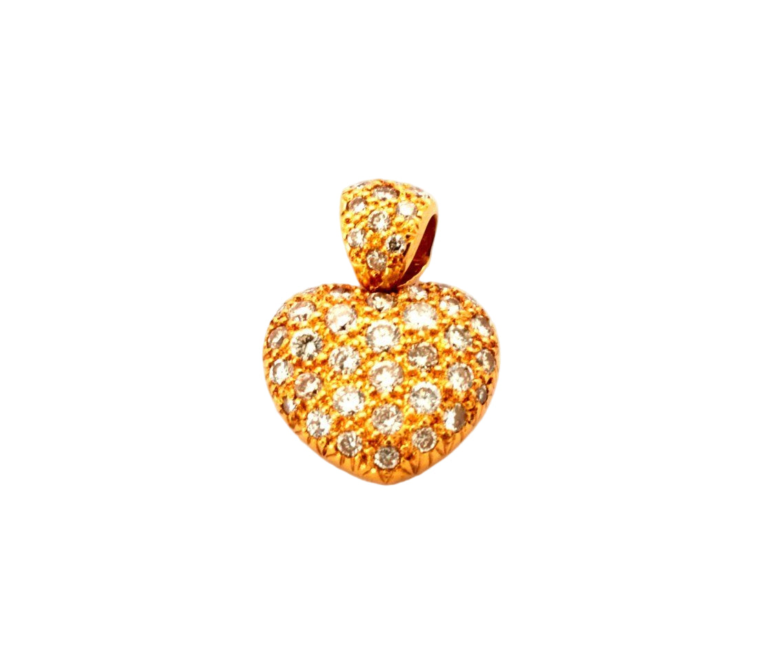 Pendentif Cœur en or rose et diamants - Castafiore