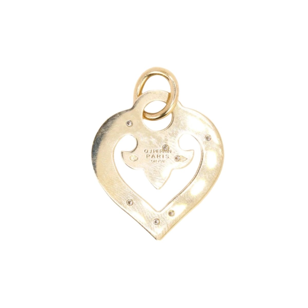 Pendentif coeur OJ PERRIN en or jaune et diamant - Castafiore