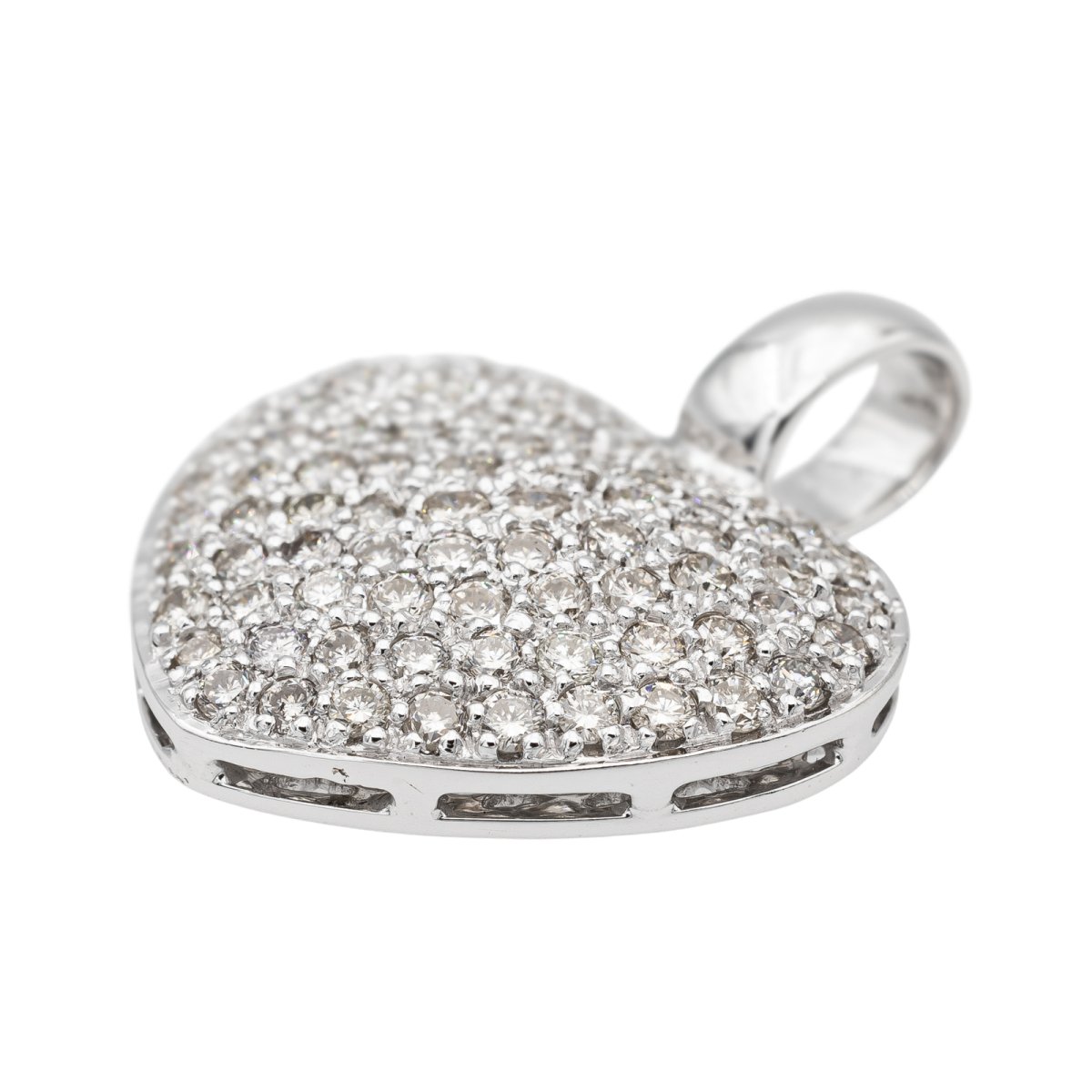 Pendentif Coeur Or blanc Diamant - Castafiore