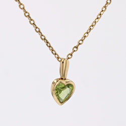 Pendentif cœur or jaune péridot - Castafiore