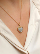 Pendentif coeur or platine diamants - Castafiore