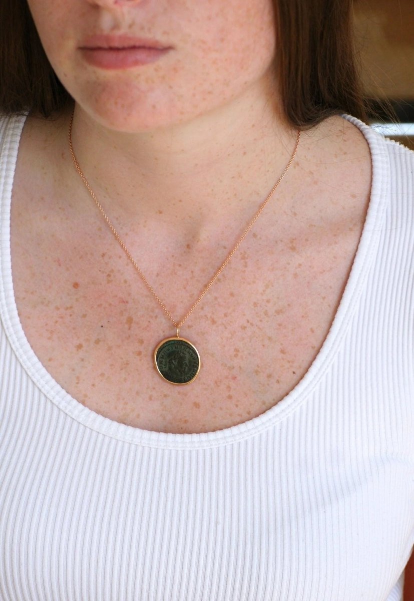 Pendentif collier pièce romaine Maximien Hercule - Castafiore