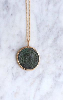 Pendentif collier pièce romaine Maximien Hercule - Castafiore