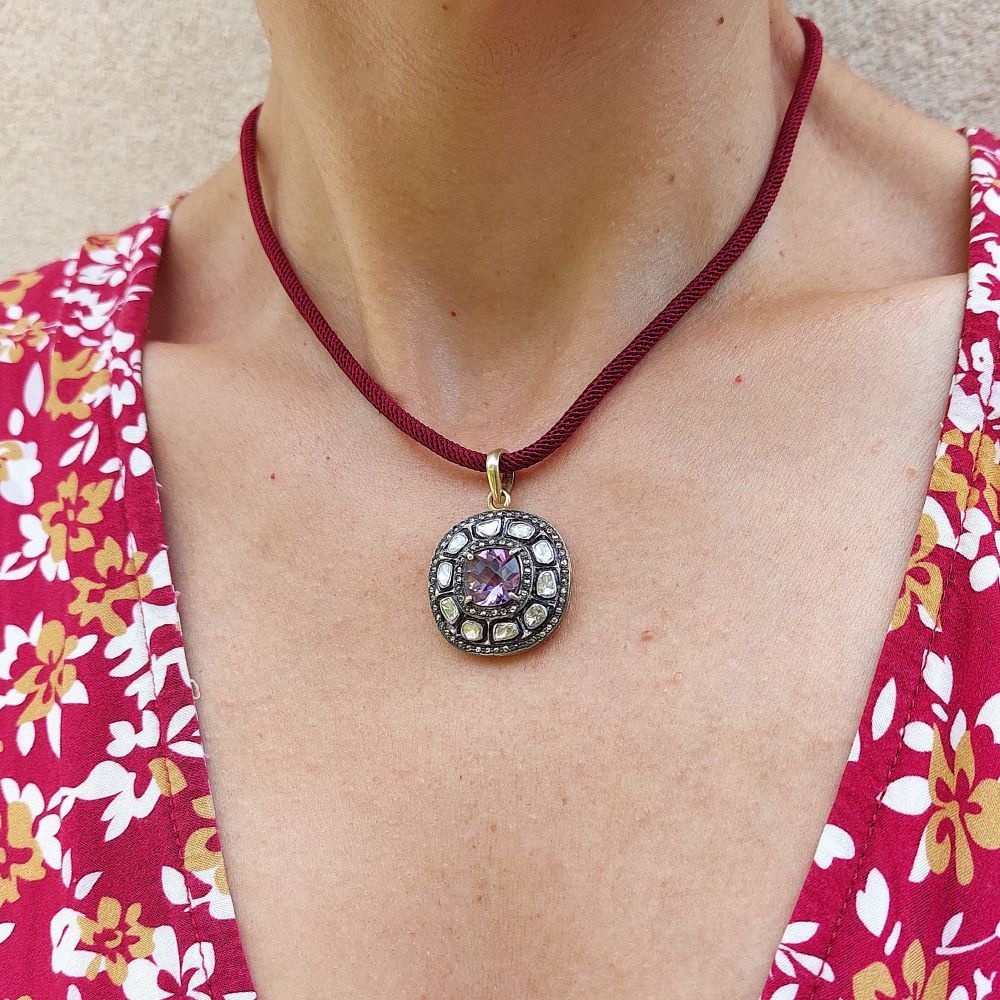 Pendentif "Concorde" en argent, vermeil et améthyste - Castafiore
