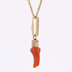 Pendentif corail en or jaune - Castafiore