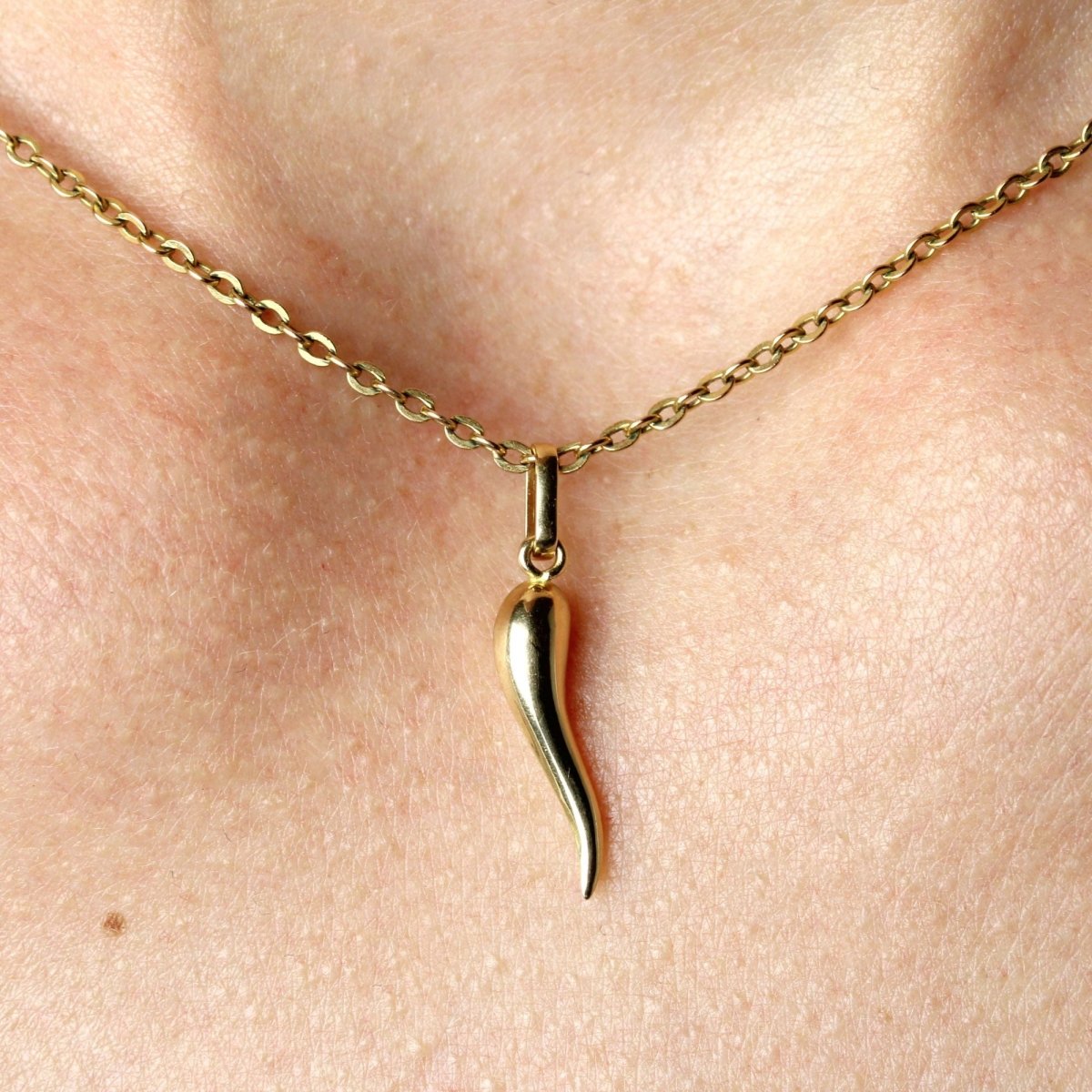 Pendentif corne d'abondance or jaune - Castafiore