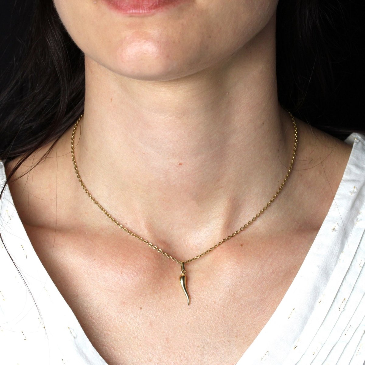 Pendentif corne d'abondance or jaune - Castafiore