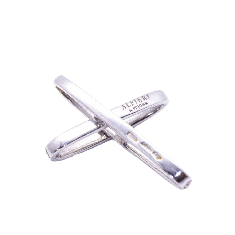 Pendentif CROIX ALFIERI ST.JOHN en or blanc et diamants - Castafiore