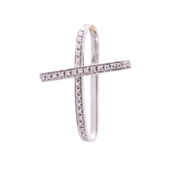 Pendentif CROIX ALFIERI ST.JOHN en or blanc et diamants - Castafiore