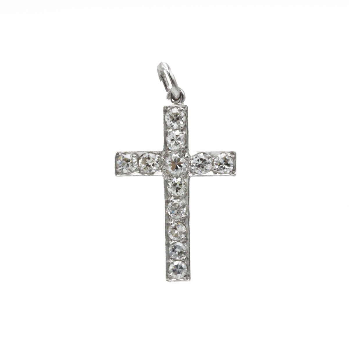 Pendentif Croix en or blanc et diamants - Castafiore