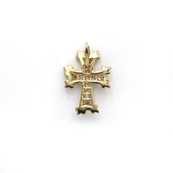 Pendentif Croix en or blanc, or jaune et diamants - Castafiore