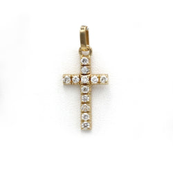 Pendentif Croix en or jaune et diamants - Castafiore