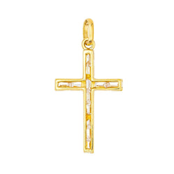Pendentif Croix en or jaune et diamants - Castafiore