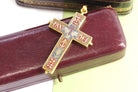 Pendentif croix micro - mosaïque en or - Castafiore