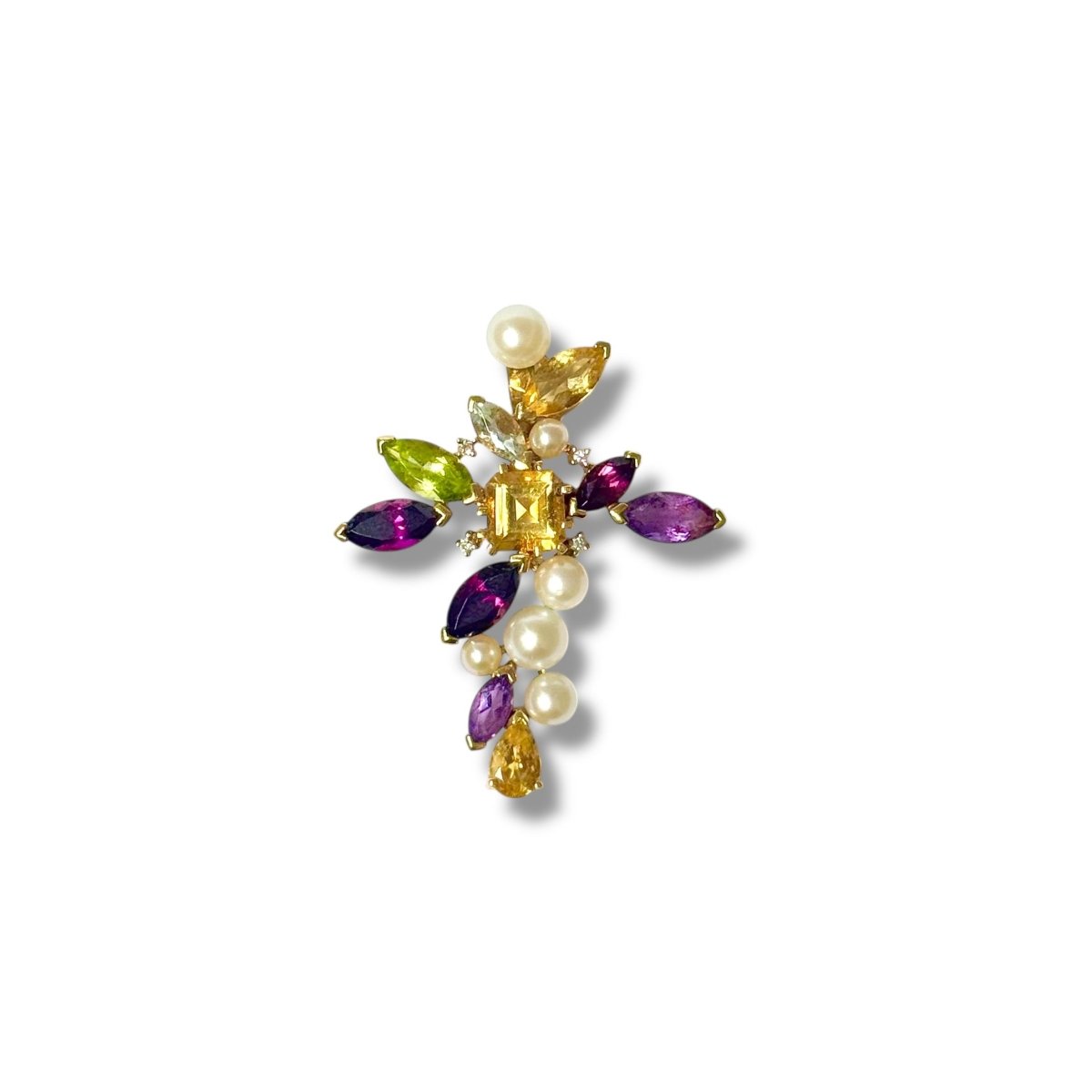 Pendentif croix multigemmes - Castafiore