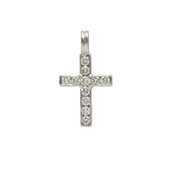 Pendentif Croix - Or blanc et diamants - Castafiore