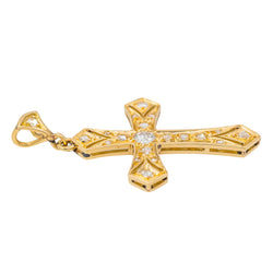 Pendentif Croix Or jaune Diamant - Castafiore