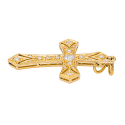 Pendentif Croix Or jaune Diamant - Castafiore