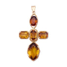 Pendentif "Croix" or rose, citrines. - Castafiore