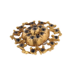 Pendentif croix régionale en or rose et strass - Castafiore