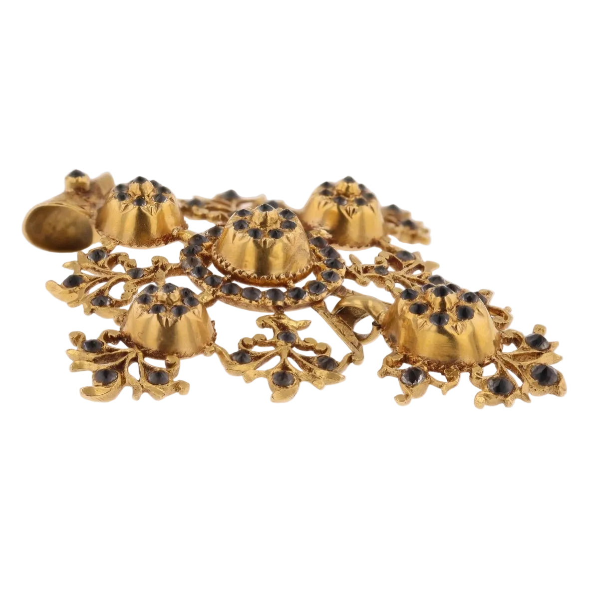 Pendentif croix régionale en or rose et strass - Castafiore