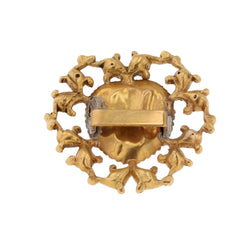 Pendentif croix régionale en or rose et strass - Castafiore