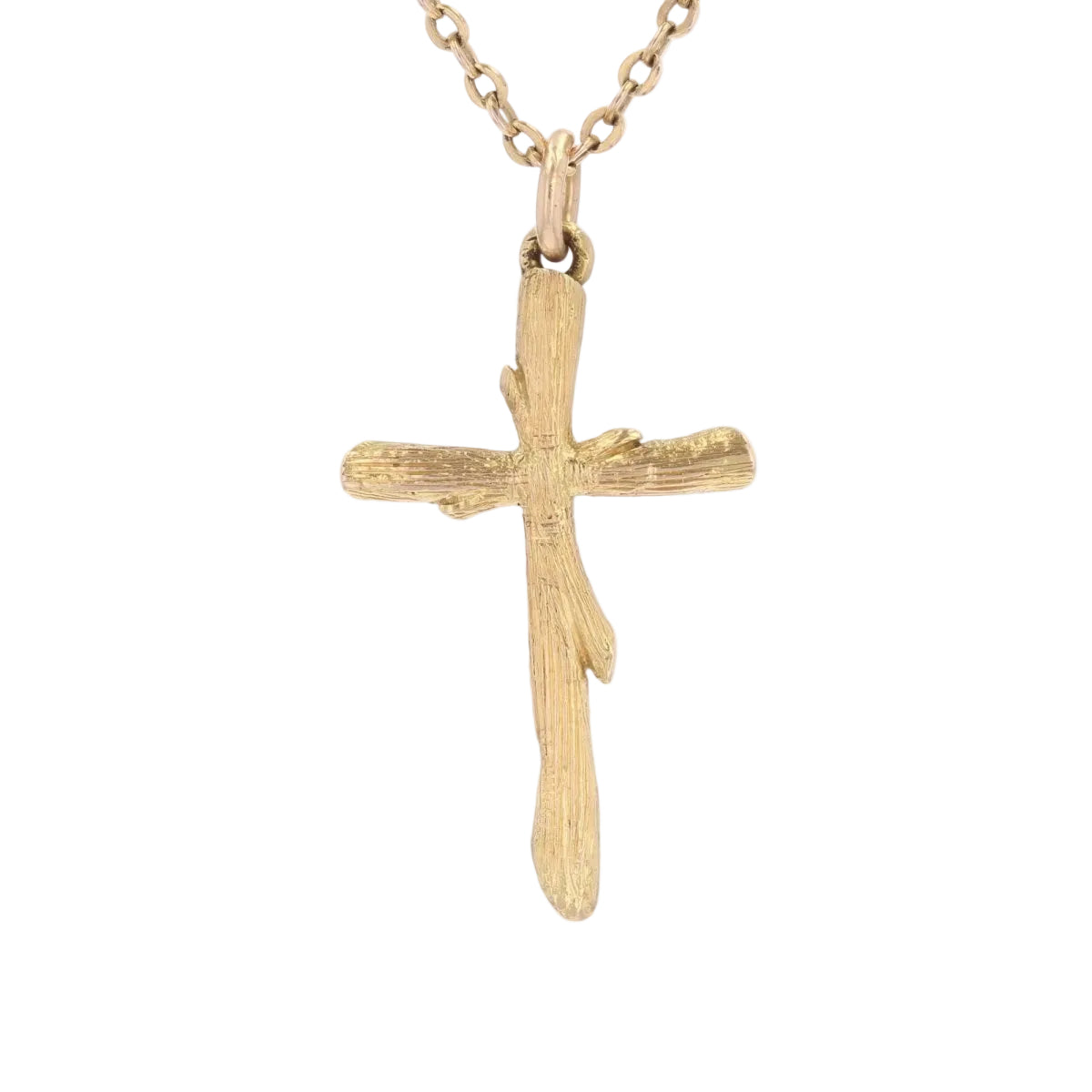 Pendentif CROIX Texturé en or jaune - Castafiore