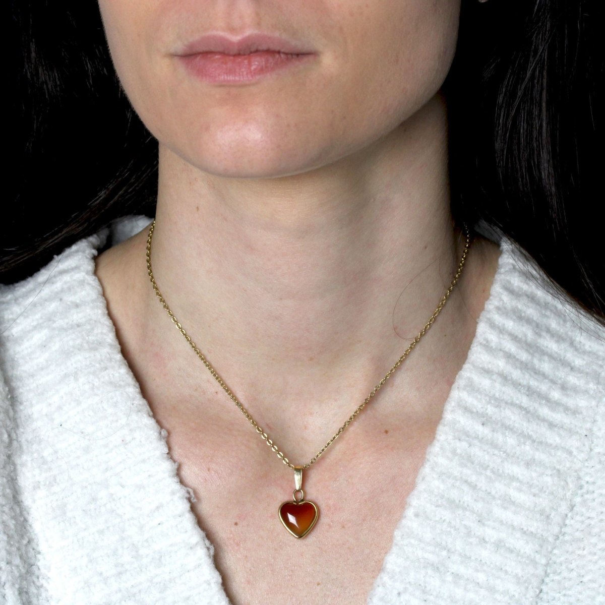 Pendentif cur or jaune pâte de verre - Castafiore