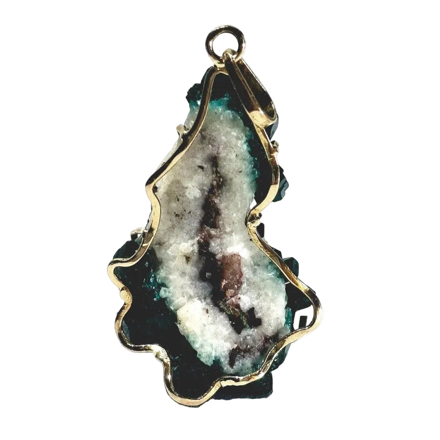 Pendentif Dioptase Sur Quartz Améthyste - Castafiore