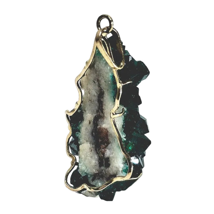 Pendentif Dioptase Sur Quartz Améthyste - Castafiore