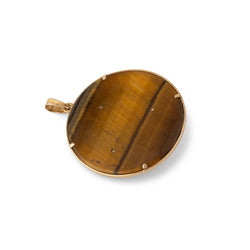 Pendentif Dragon en or jaune, œil - de - tigre et émail - Castafiore