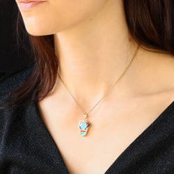 Egyptian gold enamel pendant
