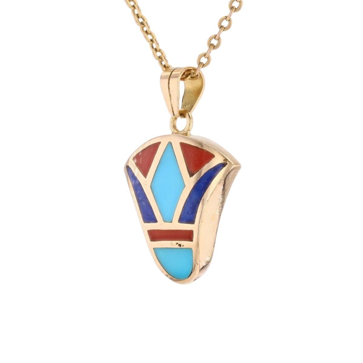 Egyptian gold enamel pendant