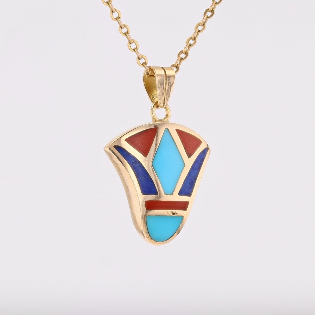Egyptian gold enamel pendant