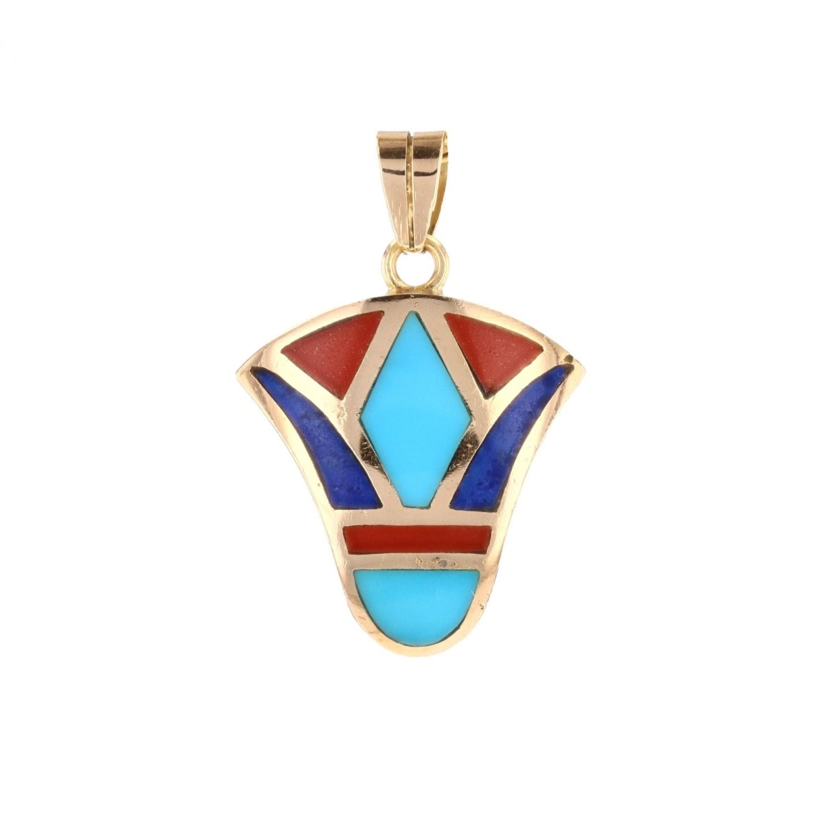 Egyptian gold enamel pendant