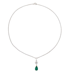 Pendentif émeraude diamants en or blanc et or jaune - Castafiore