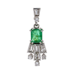 Pendentif émeraude diamants vintage - Castafiore