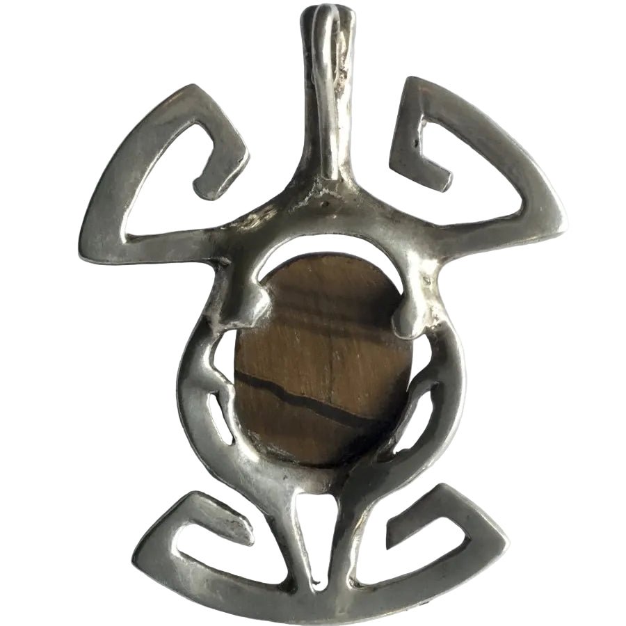 Pendentif en argent et oeil - de - tigre - Castafiore