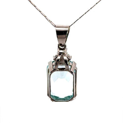 Pendentif en or blanc, aigue-marine et diamants - Castafiore