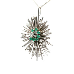 Pendentif en or blanc, émeraudes et diamants - Castafiore