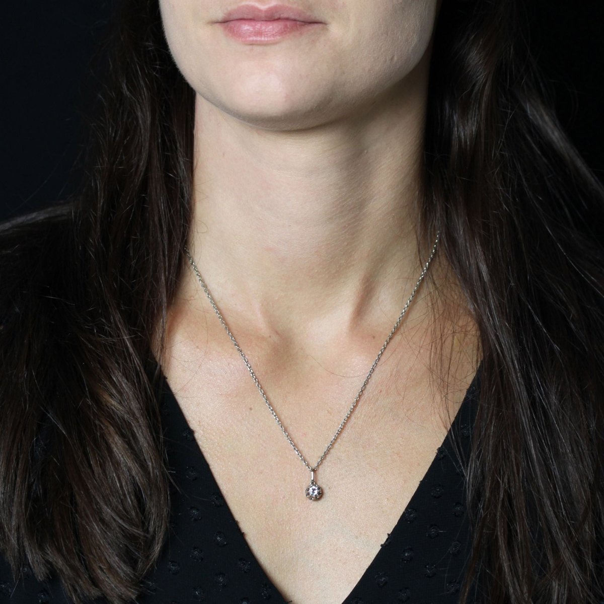 Pendentif en or blanc et diamant - Castafiore