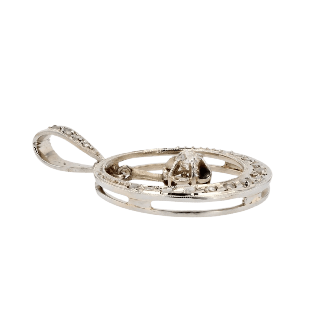 Pendentif en or blanc et diamants - Castafiore